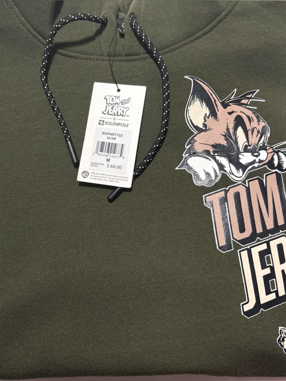 Tom & Jerry Olive Graphic Hoodie by Southpole